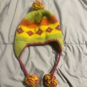 Y2k knit fleece lined winter hat/tobogan childrens